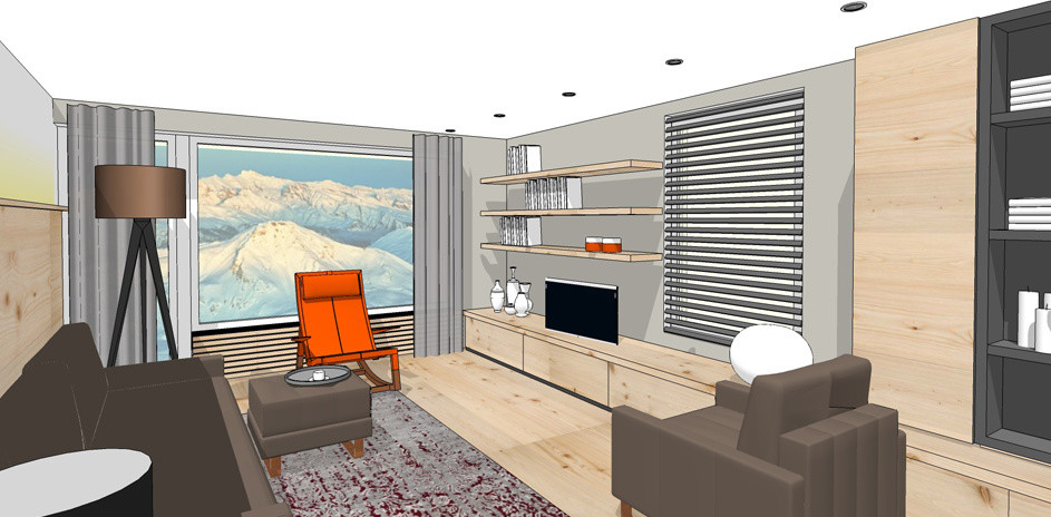 Appartment in der Schweiz - Entwurf Wohnbereich