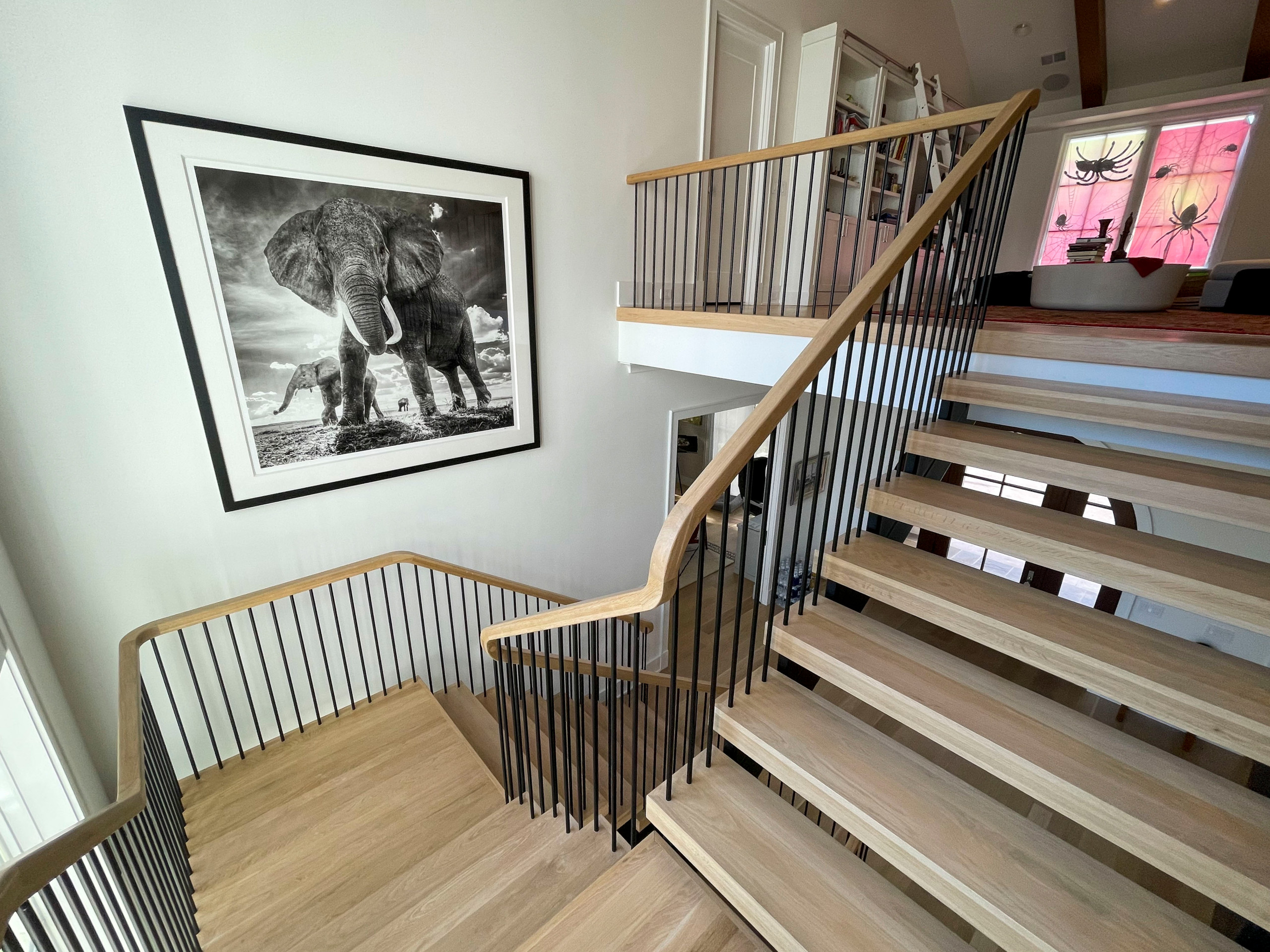 96_Dramatic cantilevered no-riser staircase, Bethesda, MD 20814