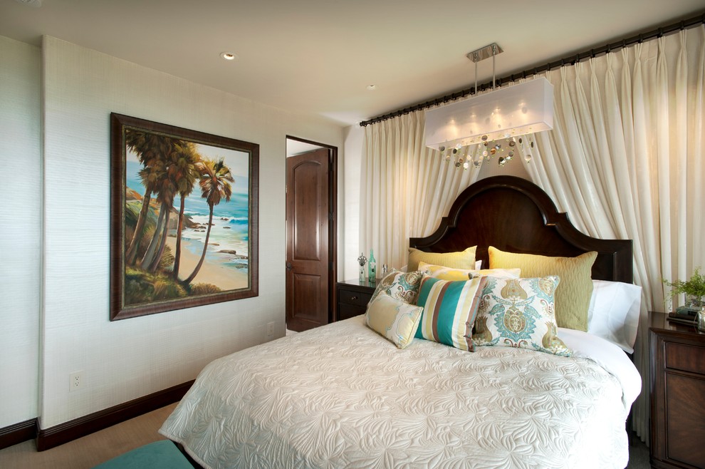 Photo of a transitional bedroom in San Diego.