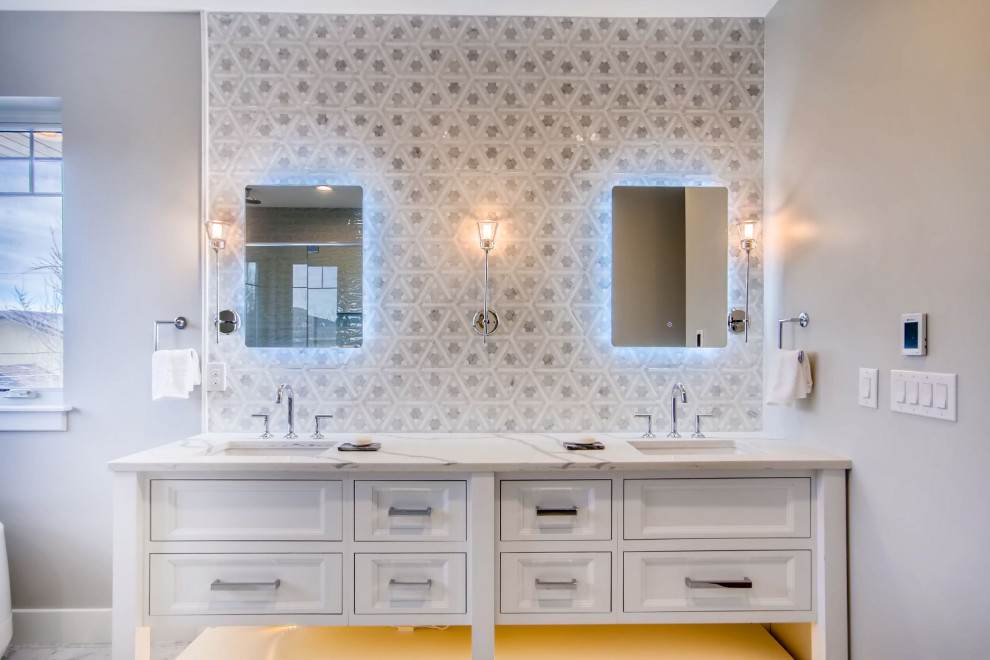 Transitional home design photo in Denver