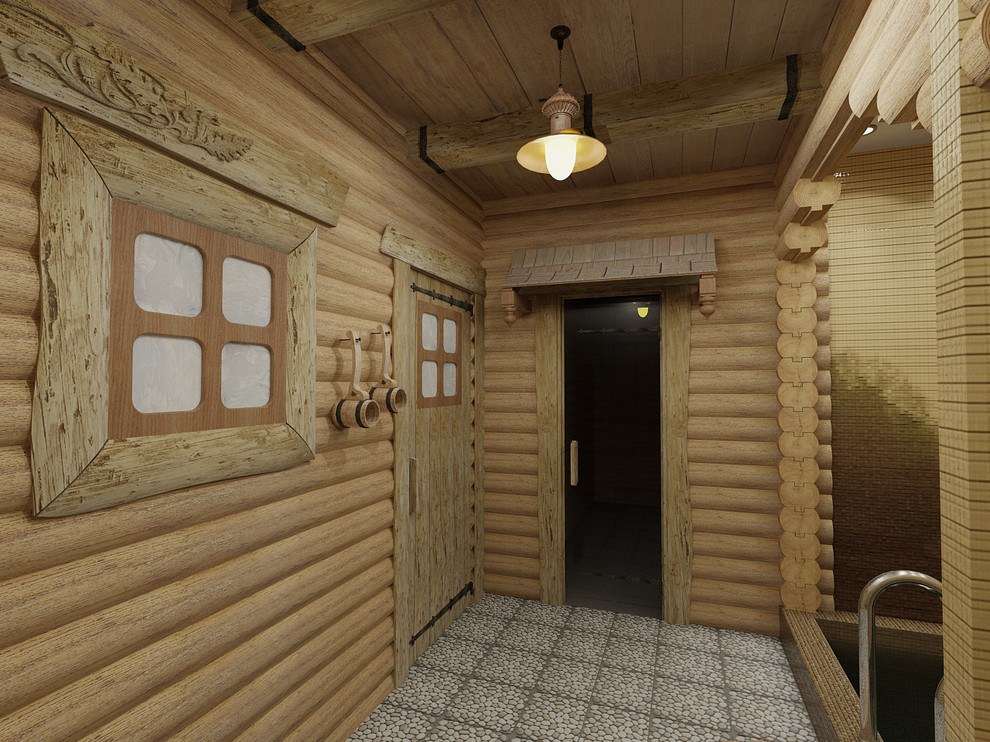 Бассейн в натуральном стиле.