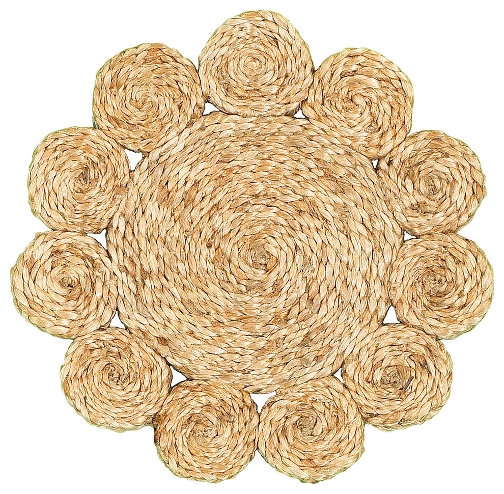 Sunshine Braided Organic Jute Placemats, Set of Two