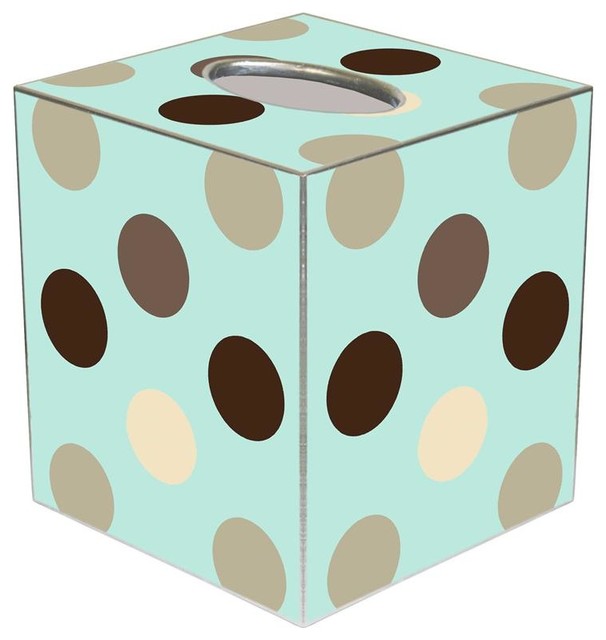 TB1170 - Giant Blue Polka Dot Tissue Box Cover - Traditional - Tissue