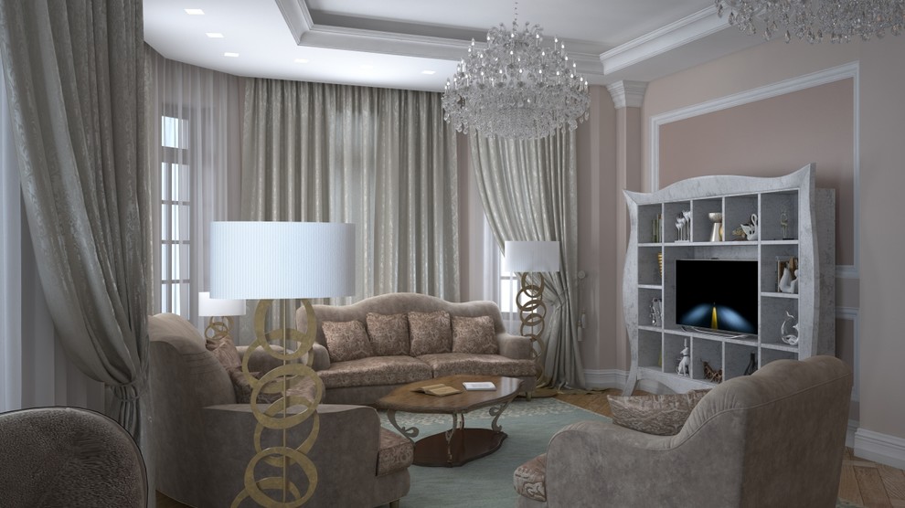 290 m2 Проект "Стиль в большом городе" Гостиная