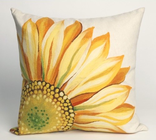 Sunflower Square Indoor/Outdoor Pillow in Yellow