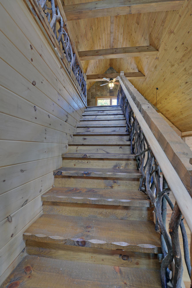 Staircase - rustic staircase idea in Atlanta
