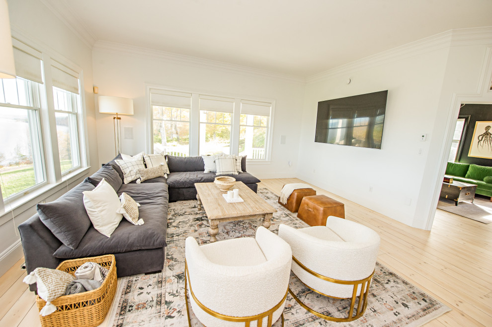 Large living room & fireplace remodel Beach home Nova Scotia