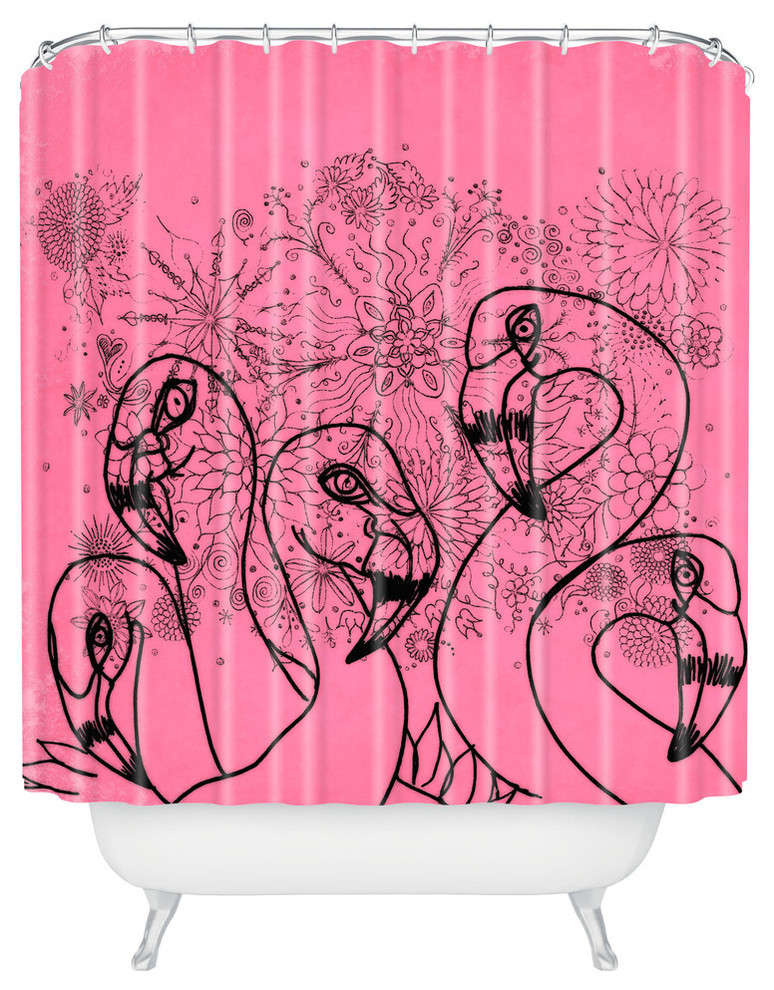 Lisa Argyropoulos Pink Flamingos Shower Curtain