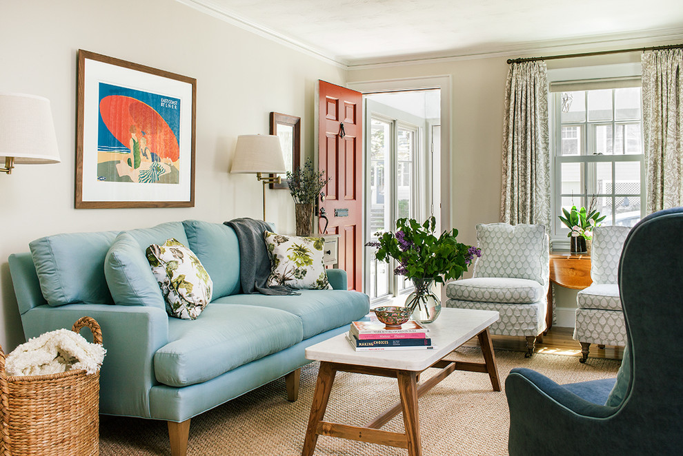 Living room - traditional living room idea in Boston