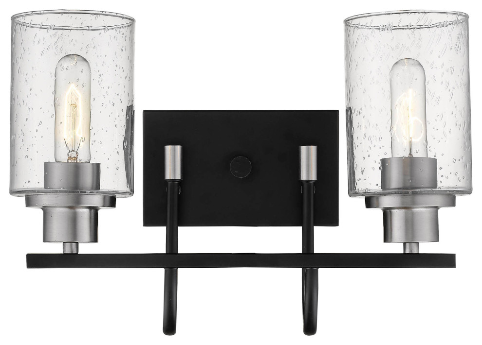 Black And Brushed Nickel Vanity Light
