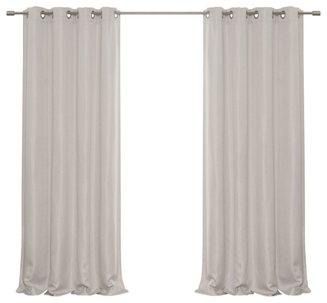 Basketweave Faux Linen Grommet Blackout Curtains
