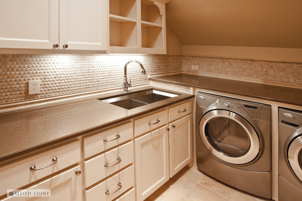 Design ideas for a mediterranean laundry room in Houston.