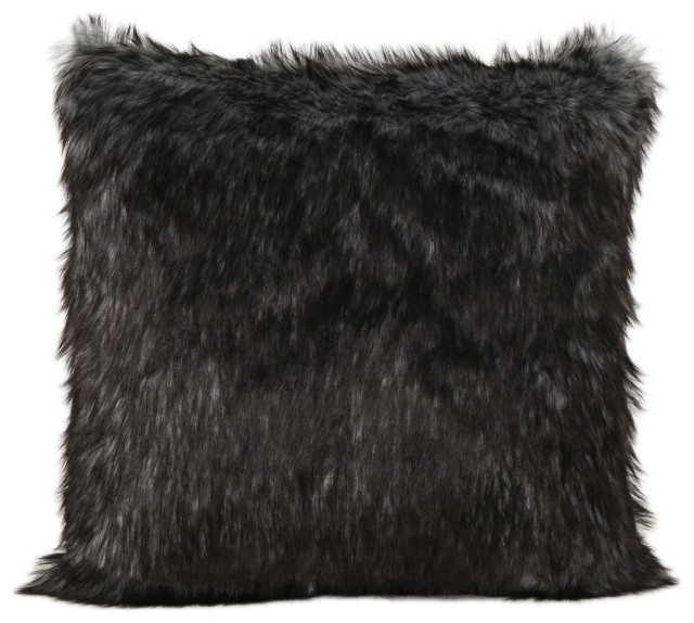 black fur throw pillows