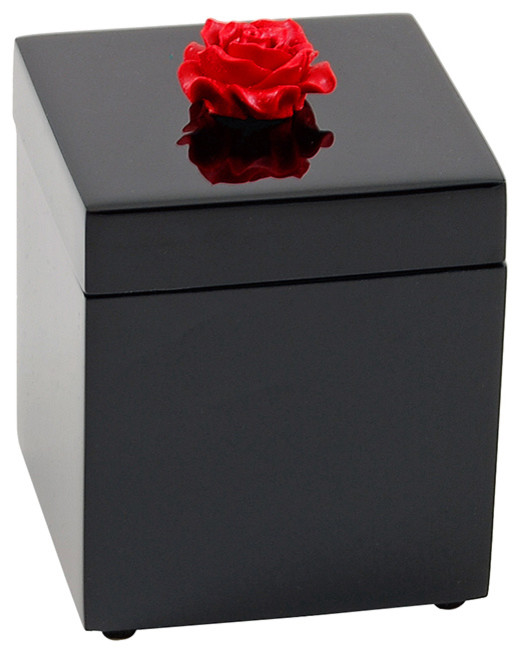 Black Rose Lacquer Canister