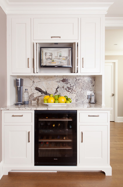 Clean Lined White Elegance traditional-home-bar