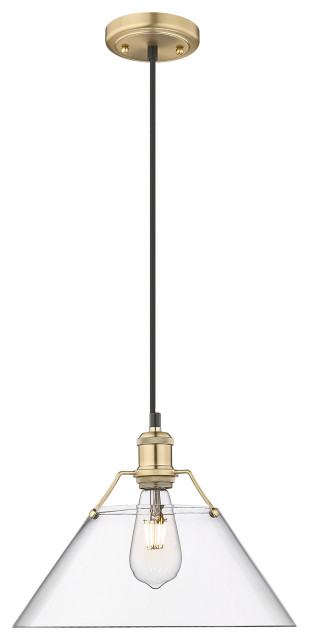 Golden Lighting Orwell Large Pendant - Brushed Champagne Bronze with Clear Glass