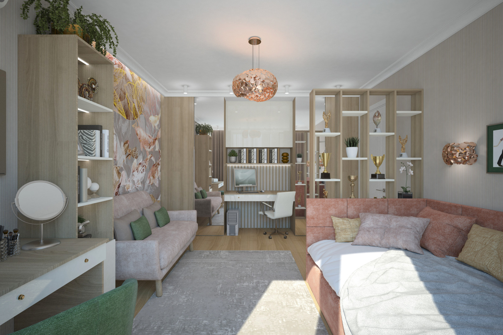 Две детские комнаты. Квартира в многоэтажном доме 160м2.