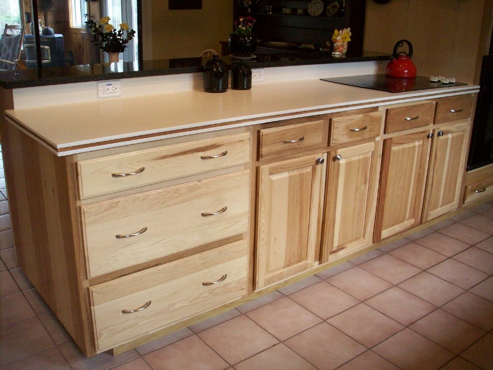 Example of a mountain style kitchen design in Boston