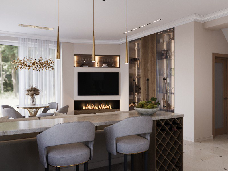 Первый этаж коттеджа