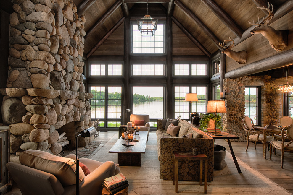Inspiration for a country living room in Minneapolis.