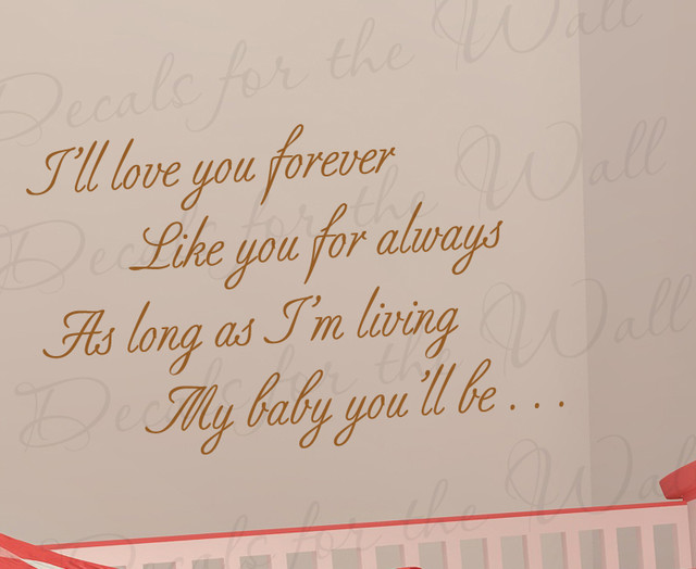 Wall Decal Sticker Quote Vinyl Art Lettering I'll Love You Forever Baby L24