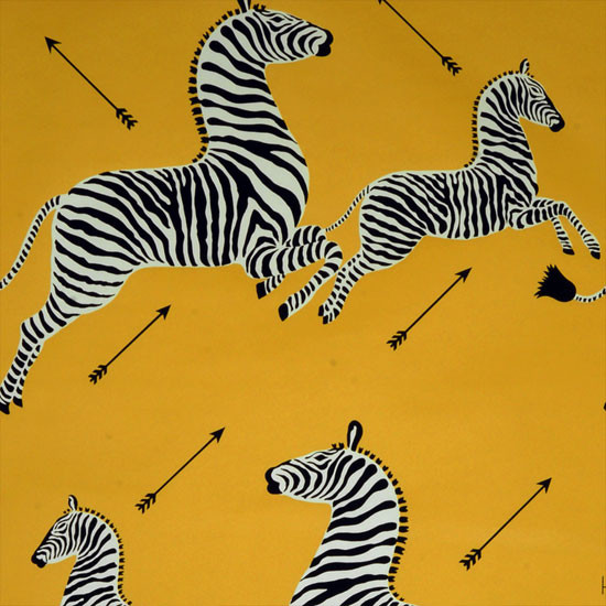 Zebras Wallpaper, Yellow - Eclectic - Wallpaper - by Digs