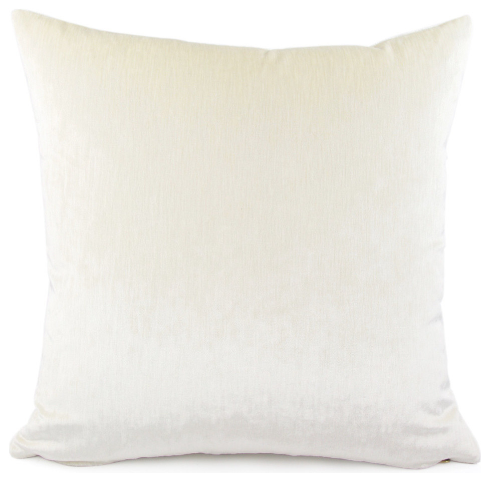 Cream Velvet Pillow Cover Traditional Decorative Pillows by Chloe
