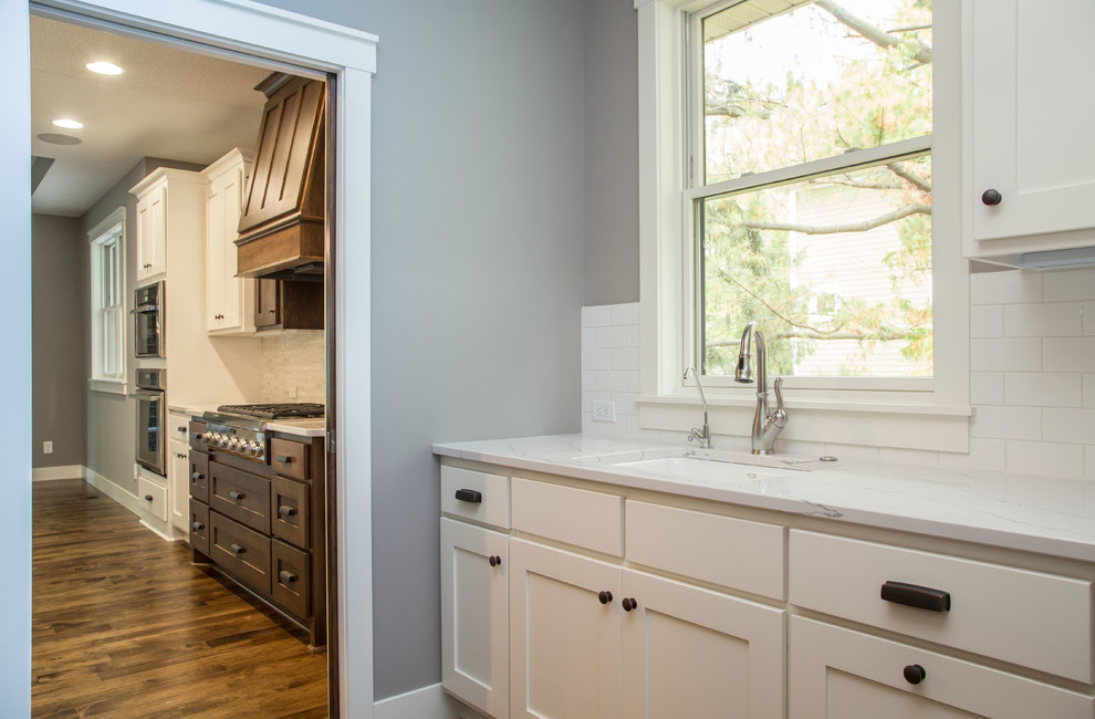 Example of a transitional home design design in Minneapolis