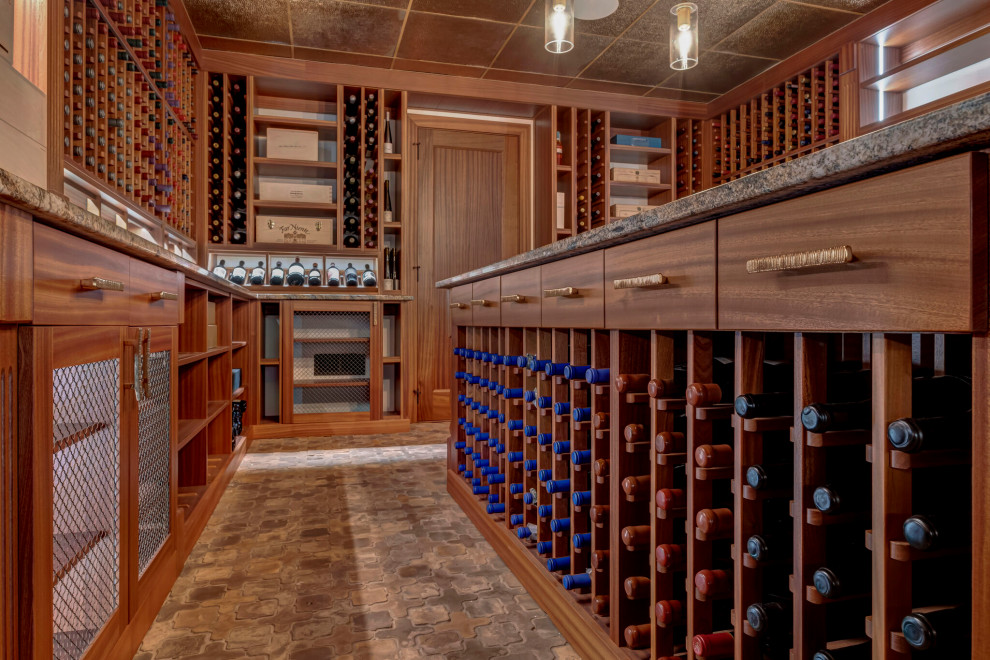 Media room converted into a unique 3,000 bottle wine cellar