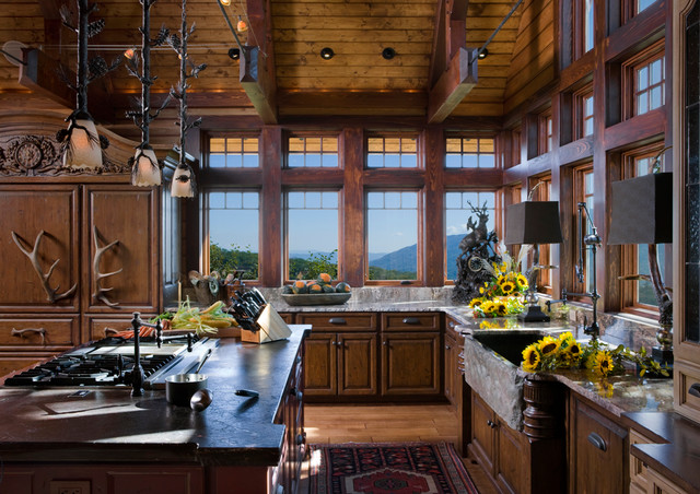 Lazy Bear Lodge rustic-kitchen