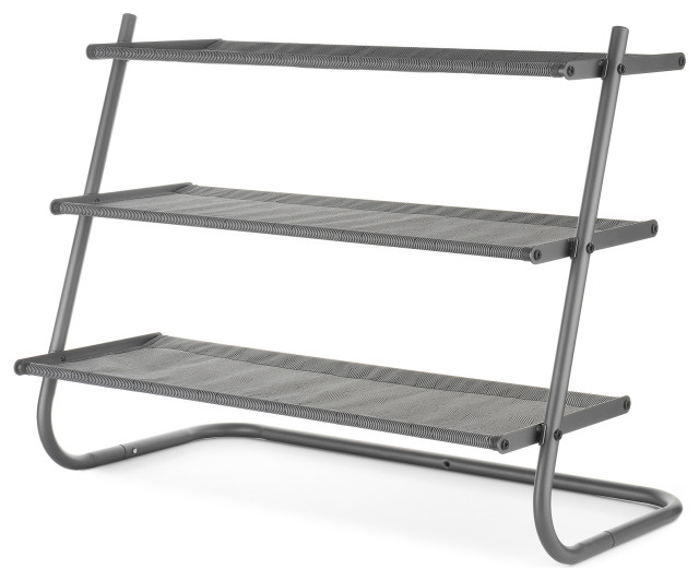 Whitmor 6889 8215 3 Tier Gray Shoe Shelves Contemporary Shoe Storage By Jensen Byrd Co Inc