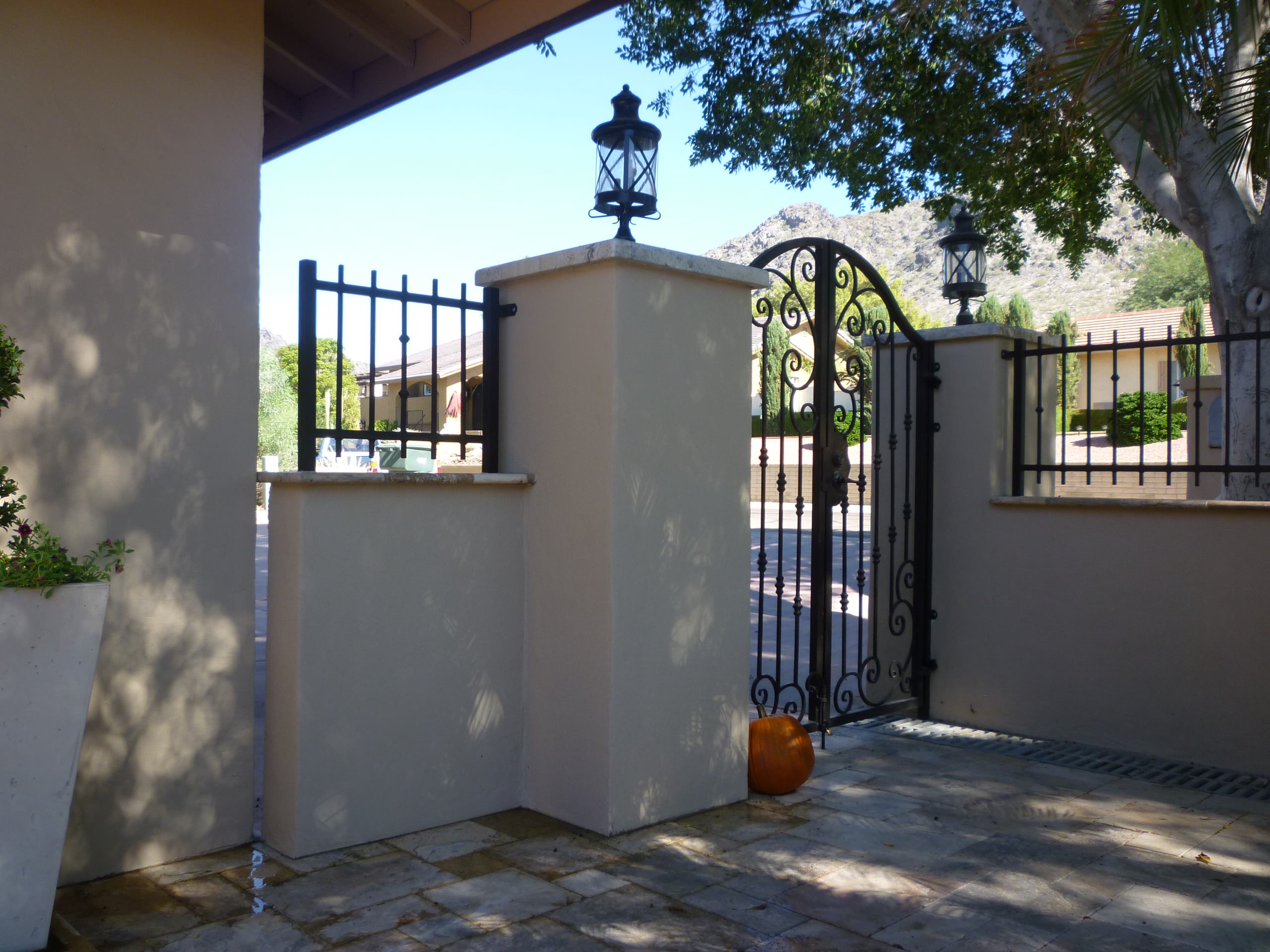 Entry Gate & Travertine Patio