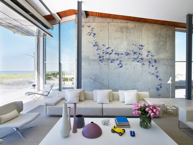 Beach House on Long Island trendy-dagligstue