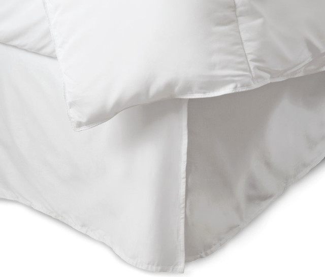 600 TC Egyptian Cotton 1-Piece Bedskirt, 24" Drop Length, White, Twin