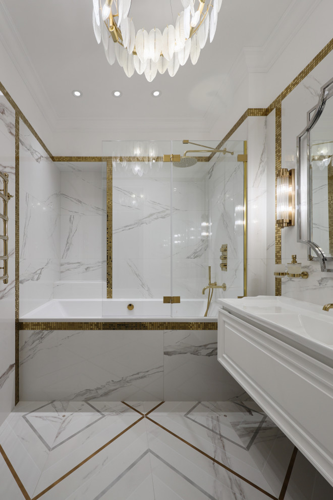 Реализованный дизайн-проект квартиры 90 кв.м.в стиле неоклассика