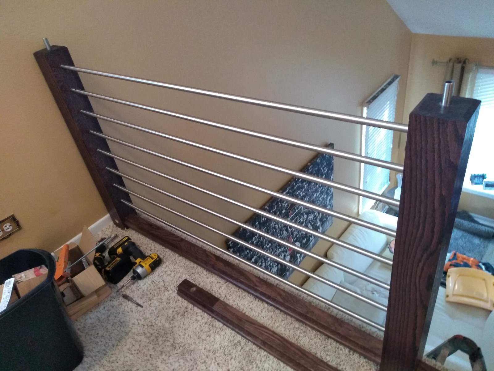 Ultra Modern Horizontal Stainless-Steel Bar Staircase