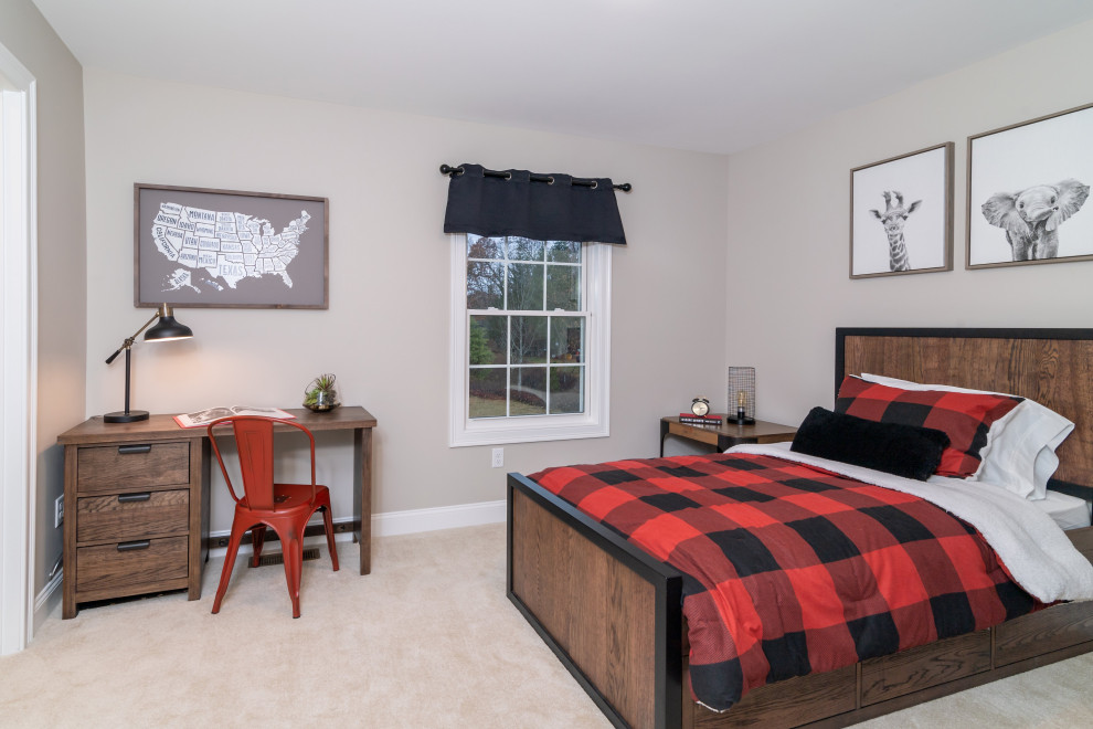 Design ideas for a country bedroom in Bridgeport.