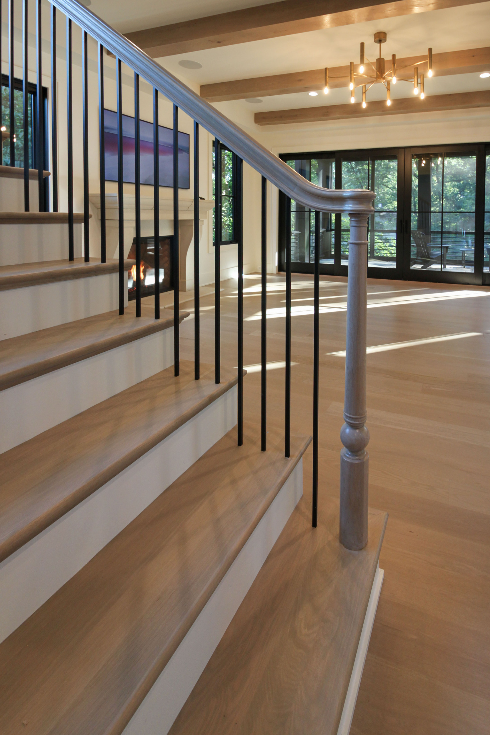 93_Captivating Light Wood Railing System with Black Spindles, Arlington VA 22207