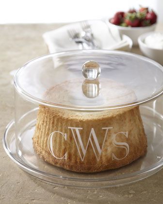 Monogrammed Cake Plate With Dome