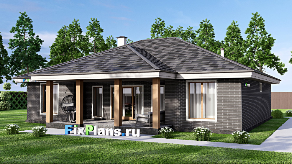 Проект одноэтажного дома 15х15м S167м2 F-15245