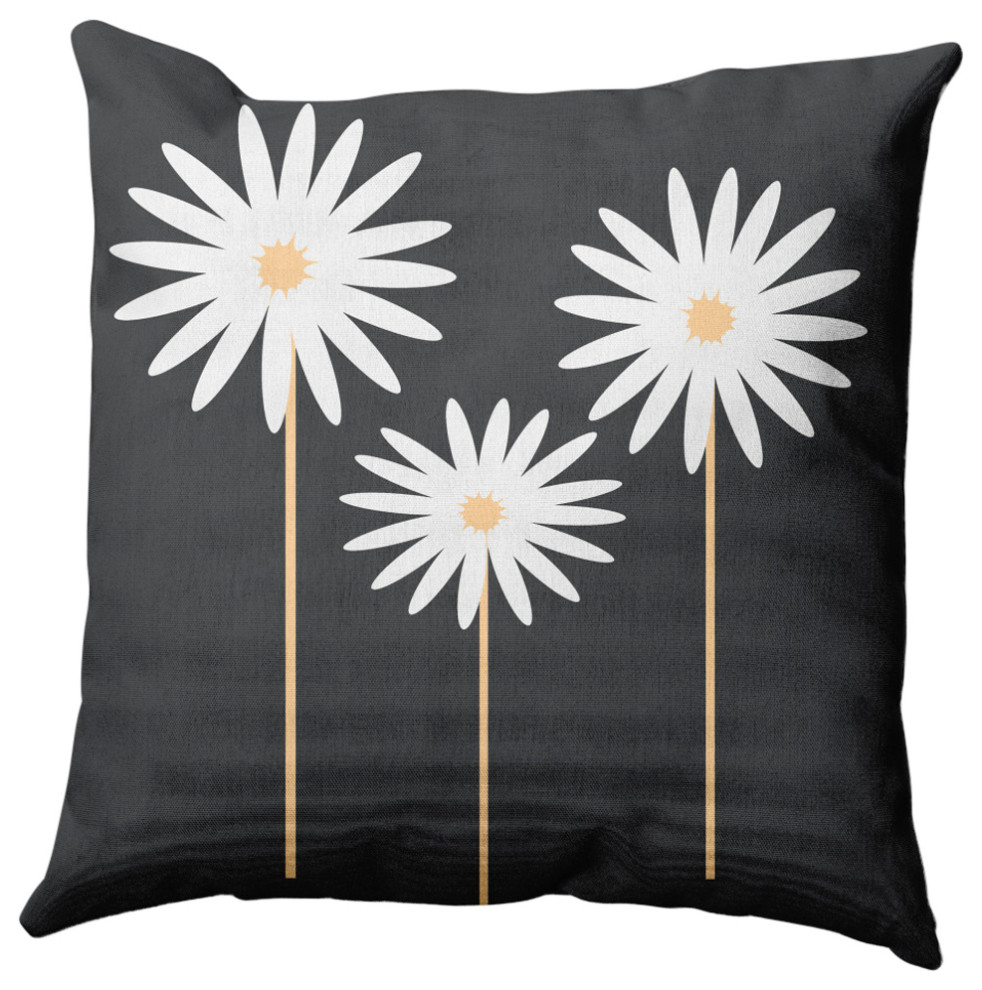 Floral Print Decorative Throw Pillow, Pepper, 16"x16"