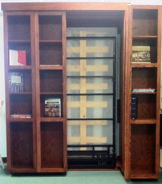 Bookshelf Murphy Bed With One Side Open Traditional Home Office Bookshelf Murphy Bed With One Side Open Traditional Home Office