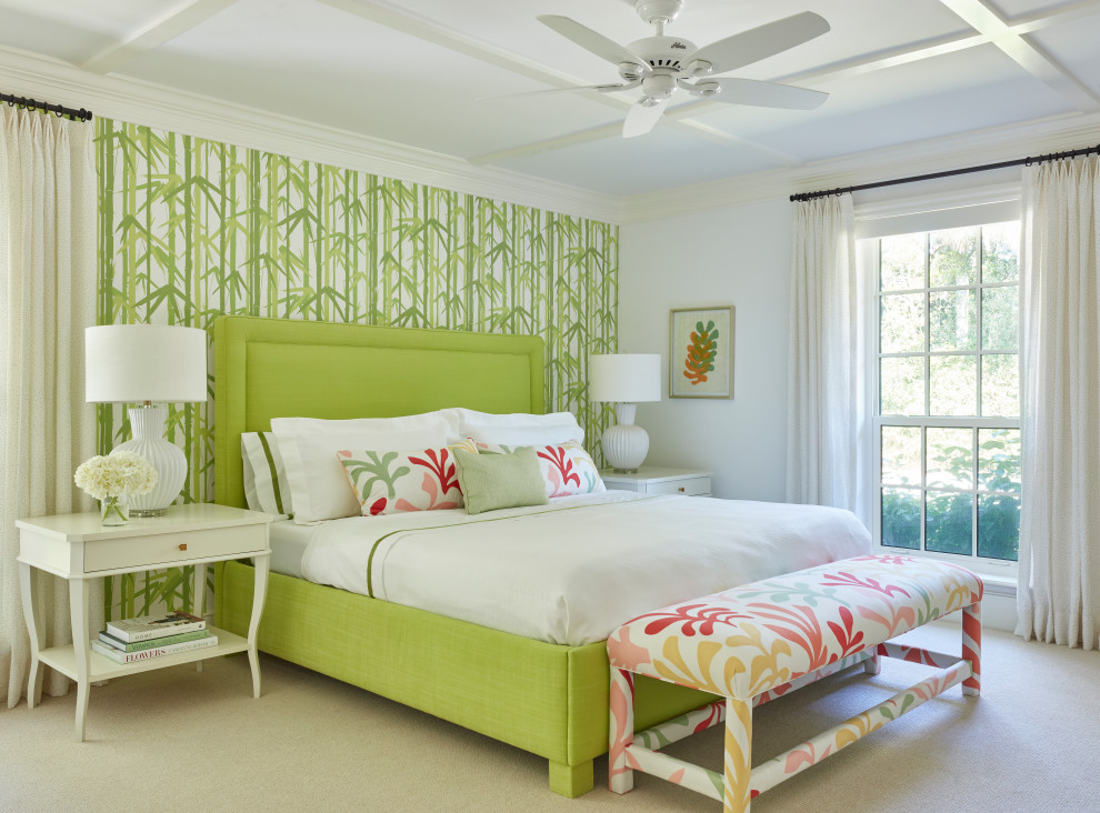 Design ideas for a beach style bedroom in Miami.