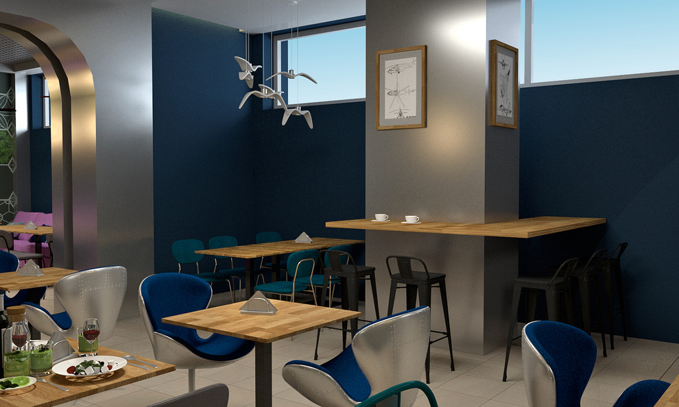 Дизайн - проект кафе в БЦ "Авиатор"
