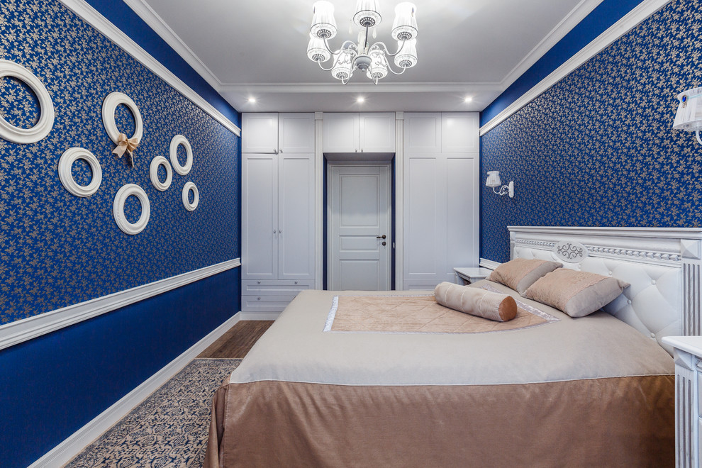 Спальня в синем цвете.
