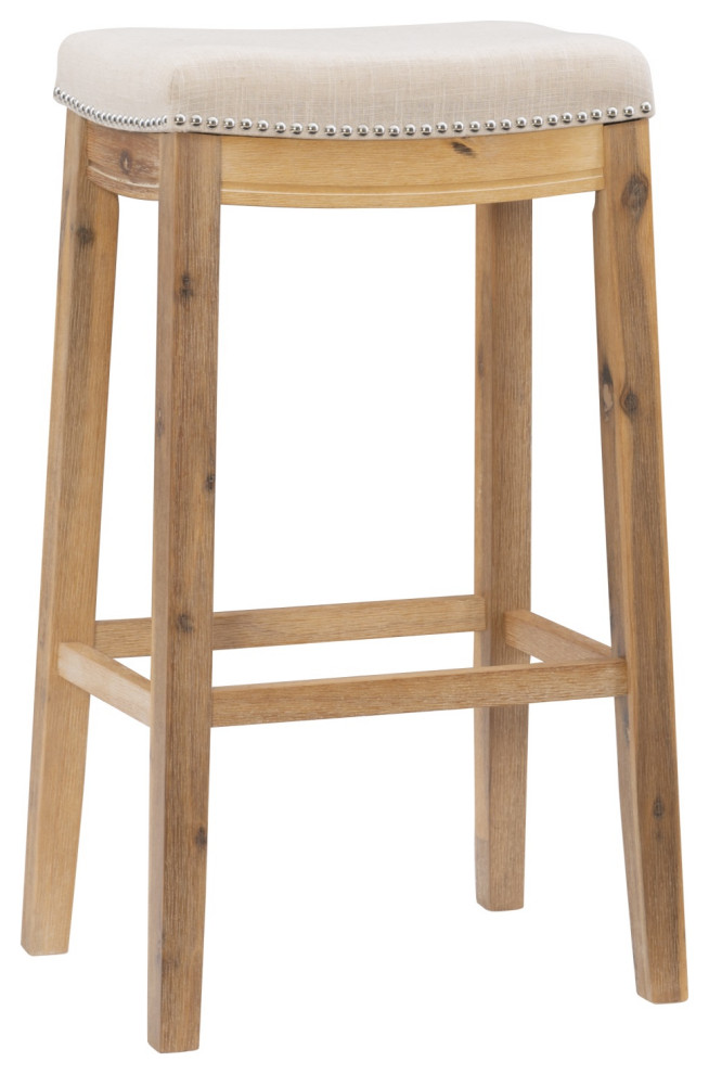 Claridge Acacia Wood Bar Stool Transitional Bar Stools And Counter