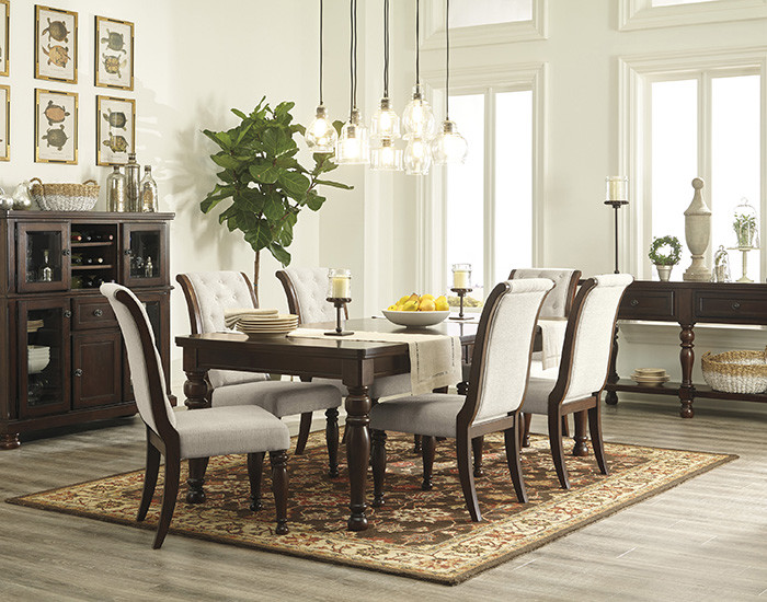 Mid-sized transitional porcelain tile great room photo in Orange County with beige walls and no fireplace