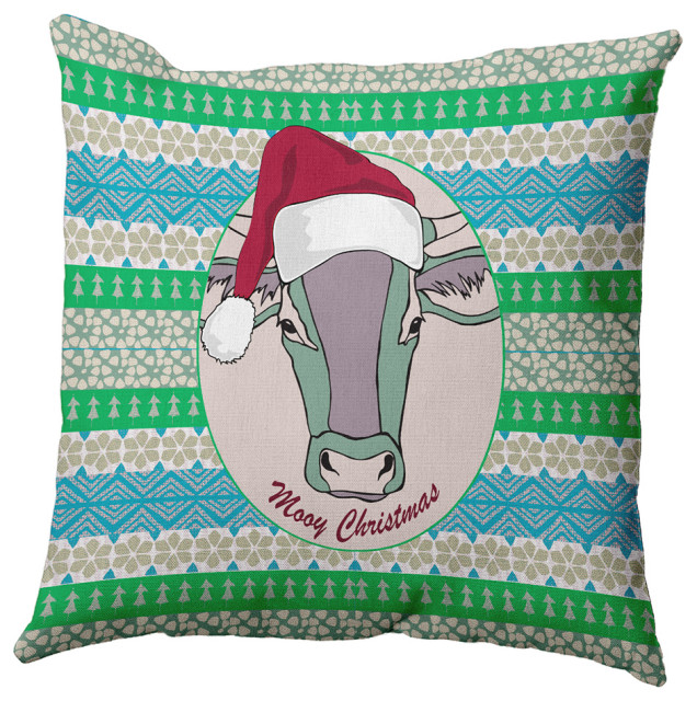 Mooy Christmas Accent Pillow, Pale Pink, 26"x26"