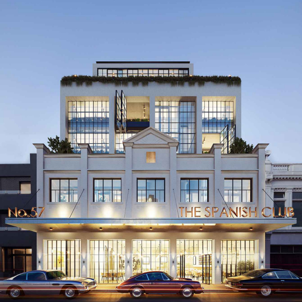 Design ideas for a contemporary apartment exterior in Melbourne with four or more storeys.