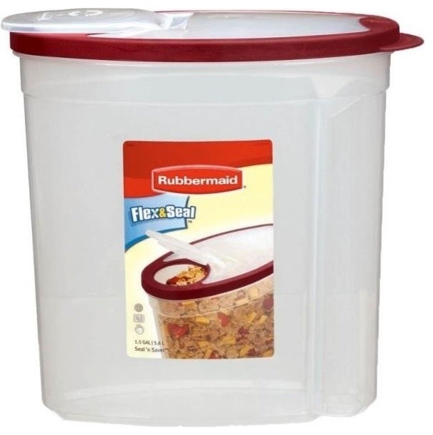 Rubbermaid Flex and Seal Food Canister, 1.5Gallon, Red Contemporary